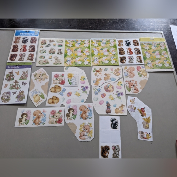 Cute animal Sticker lot 3 sealed packs 15 complete sheets - Picture 1 of 7